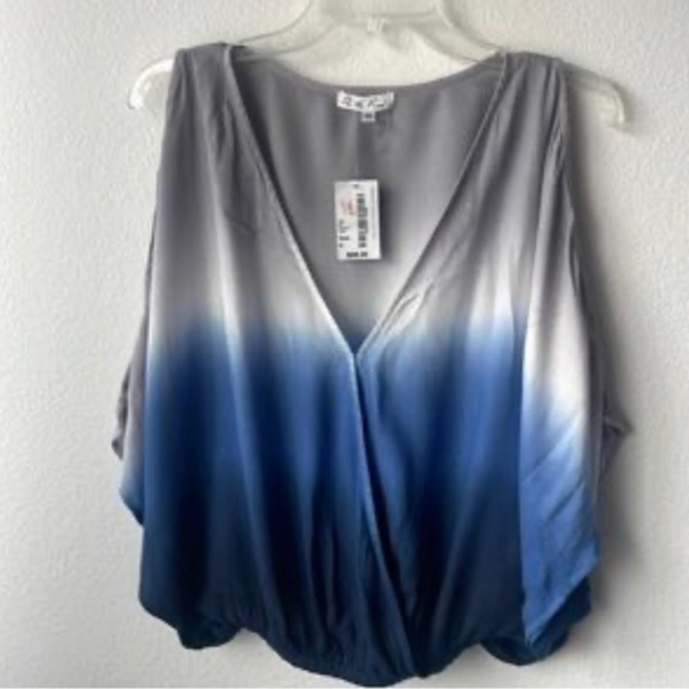 On the Road Boho Soft girl Y2K blue Tie Dye Crop Top size small